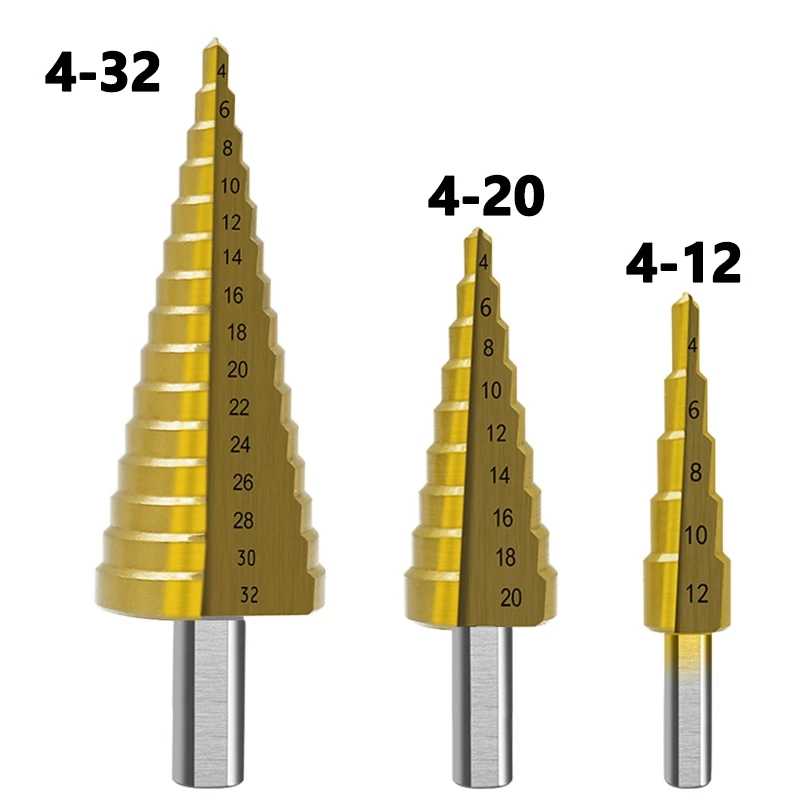 π© 6Pcs Titanium Step Drill Bit Set